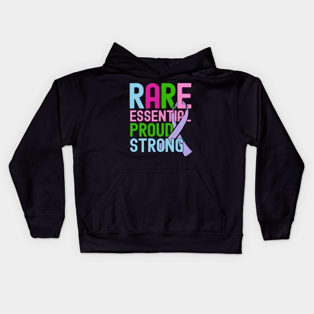 Rare Disease Day Essential Proud Strong People Awareness Kids Hoodie by alcoshirts